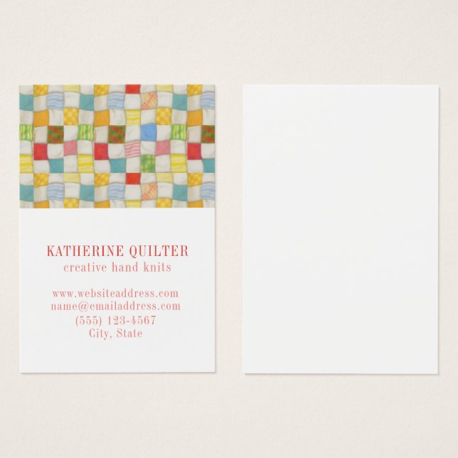 CRAZY QUILT 3.5x2.5 Business Card IV  (Front & Back)