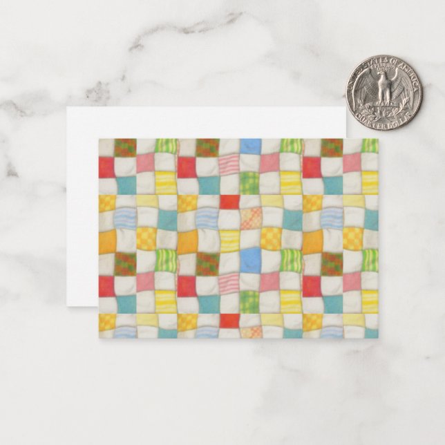 CRAZY QUILT 3.5x2.5 Flat Card / Horizontal (Front/Back In Situ)