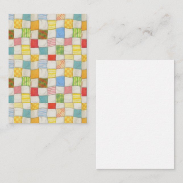 CRAZY QUILT 3.5x2.5 Flat Card / Vertical (Front/Back)