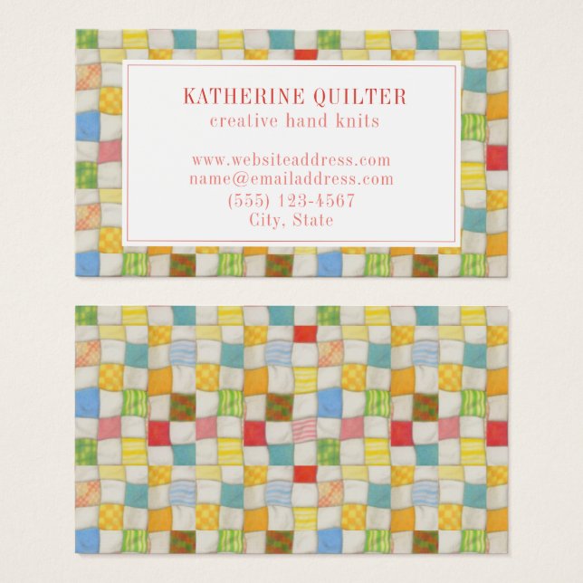 CRAZY QUILT 3.5x2 Business Card  (Front & Back)