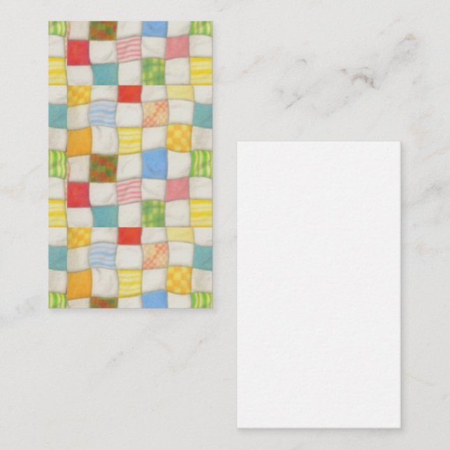 CRAZY QUILT 3.5x2 Flat Card / Vertical (Front/Back)