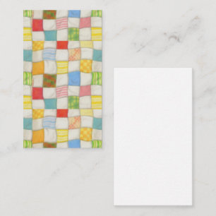 CRAZY QUILT 3.5x2 Flat Card / Vertical