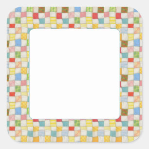 CRAZY QUILT 3" Square Matte Stickers