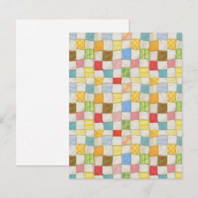 CRAZY QUILT 4.25x5.5 Flat Card / Vertical (Front/Back)