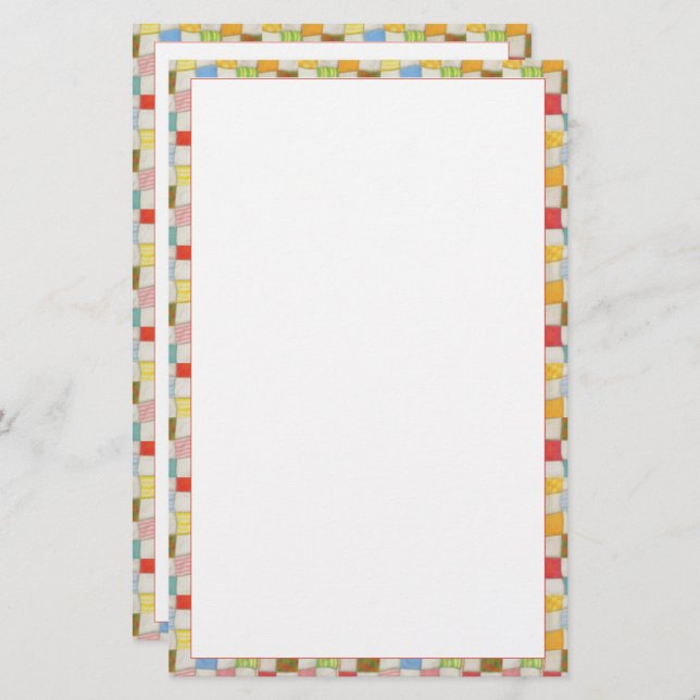 CRAZY QUILT 5.5x8.5 Stationery (Front/Back)