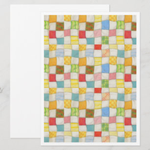 CRAZY QUILT 6.5x8.75 Flat Card / White / Vertical
