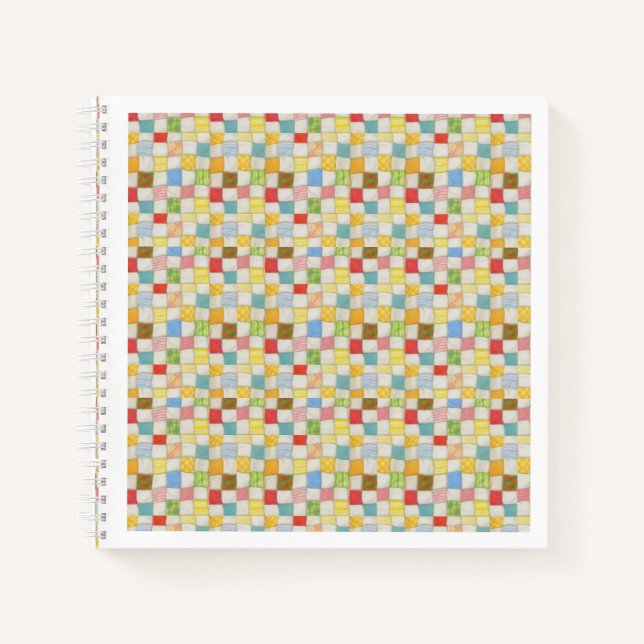 CRAZY QUILT 8.5x8.5 Spiral Notebook  (Front)