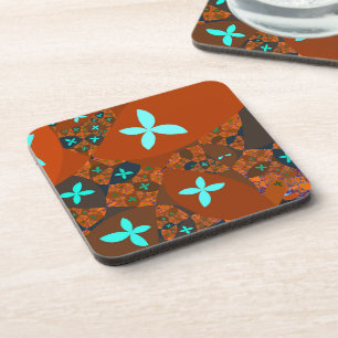 Crazy Quilt Abstract Fractal Design Coaster