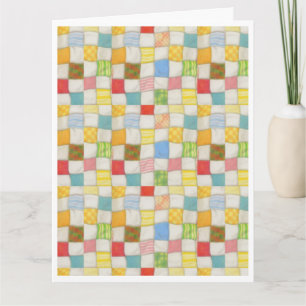 CRAZY QUILT Big Birthday Card / White