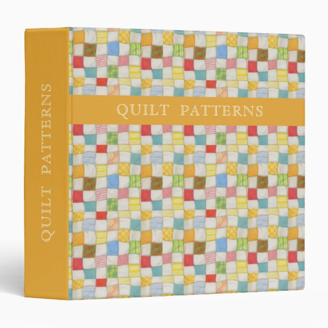 CRAZY QUILT Binder + Text / Gold (Front/Spine)