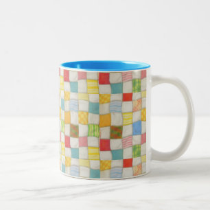 CRAZY QUILT Blue Two-Tone Mug