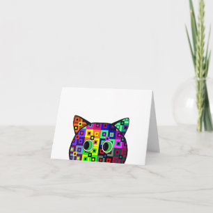 Crazy Quilt Cat Holiday Card