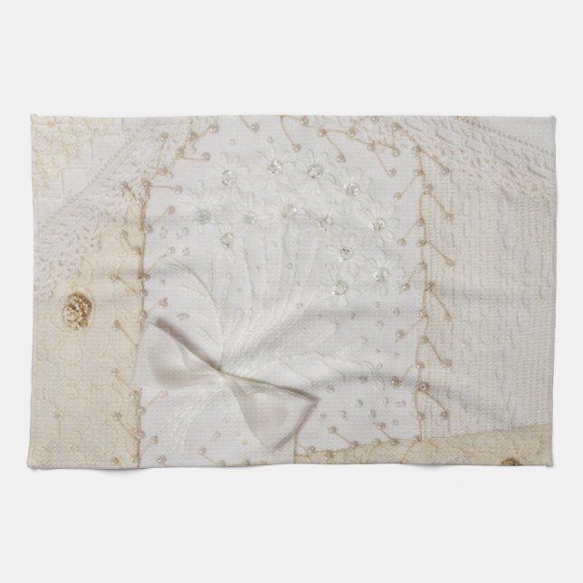 Crazy Quilt Design Kitchen Towel (Horizontal)