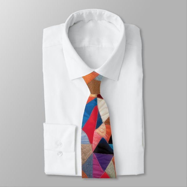 Crazy Quilt Design Tie (Tied)