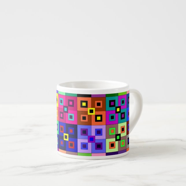 Crazy Quilt Espresso Mug (Front Right)