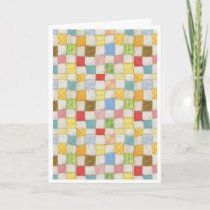 CRAZY QUILT Greeting Card / White