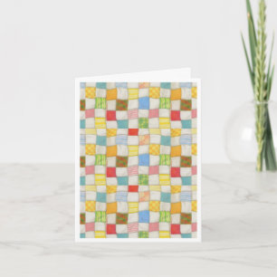 CRAZY QUILT Note Card / White