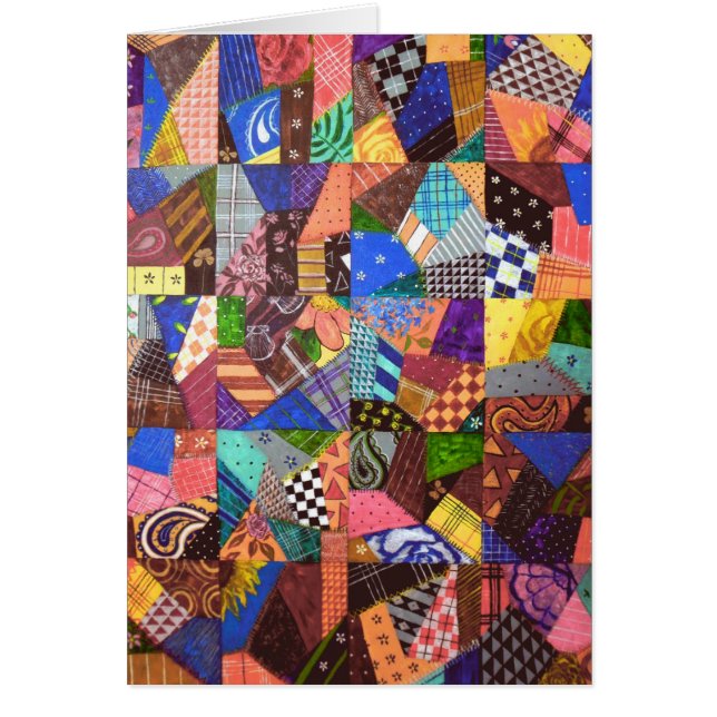 Crazy Quilt Patchwork Quilt Abstract Art Geometric (Front)