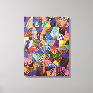 Crazy Quilt Patchwork Quilt Abstract Art Geometric Canvas Print