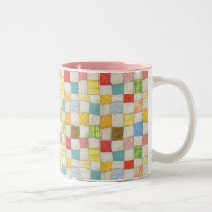 Crazy Quilt Rose Mug à deux tons