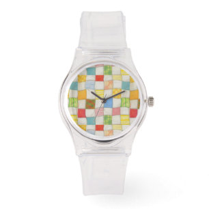 CRAZY QUILT Silicone Strap White Watch