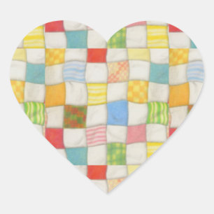 Crazy Quilt Small Heart Stickers