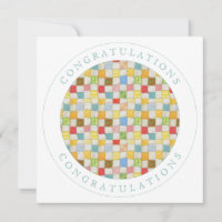 CRAZY QUILT Square Flat Congratulations Card