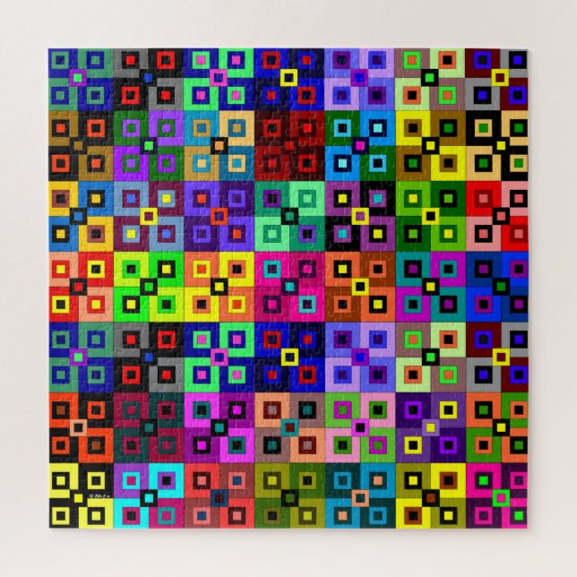 Crazy Quilt Square Puzzle (Vertical)