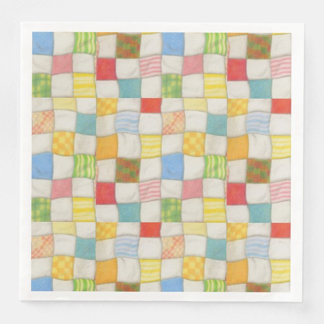 CRAZY QUILT Standard Dinner Paper Napkins (Front)