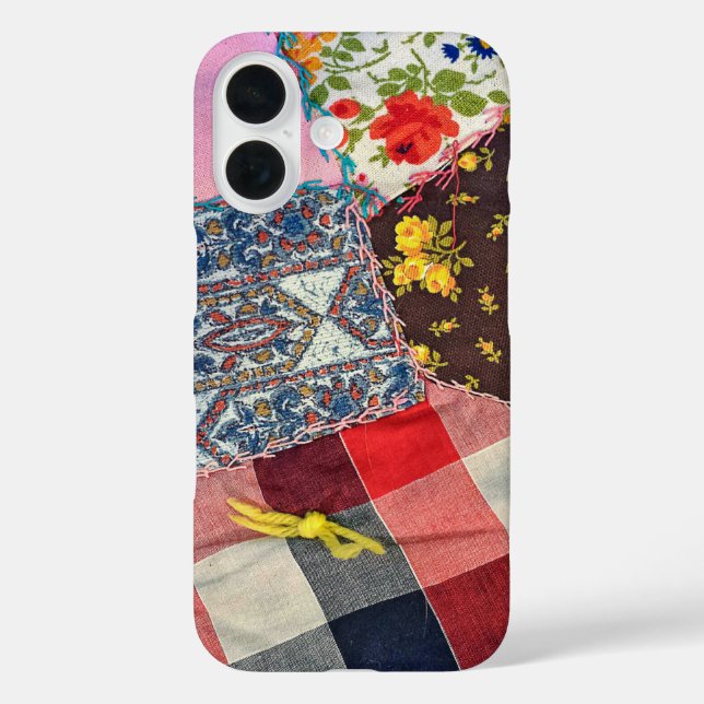 Crazy Quilt With Yarn Knot Case-Mate iPhone Case (Back)