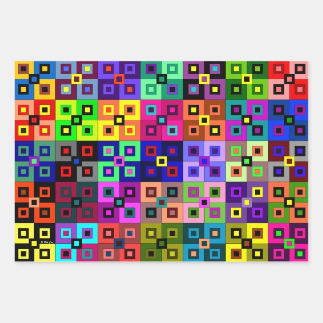 Crazy Quilt Wrapping Paper Sheets (Front)