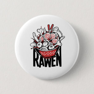 Crazy Ramen Noodle Zombie Design 2 Inch Round Button