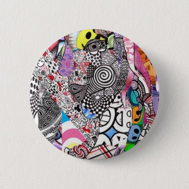 crazy randomness 2 inch round button (Front)