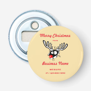 Crazy Red Nosed Reindeer Customized Business Bottle Opener