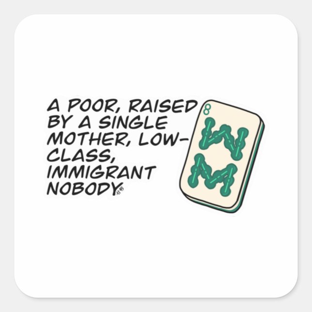 Crazy Rich Asians Mahjong scene quote Classic Square Sticker (Front)