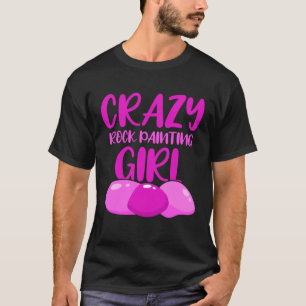 crazy rock painting girl  stone chain stone T-Shirt