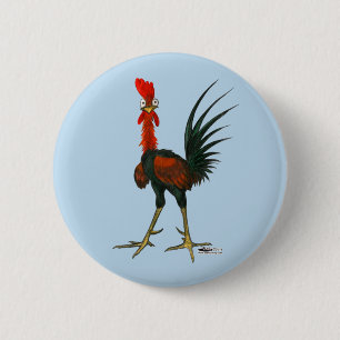 Crazy Rooster 2 Inch Round Button