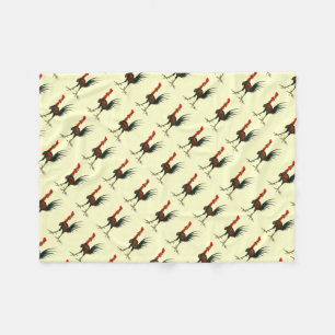Crazy Rooster Fleece Blanket