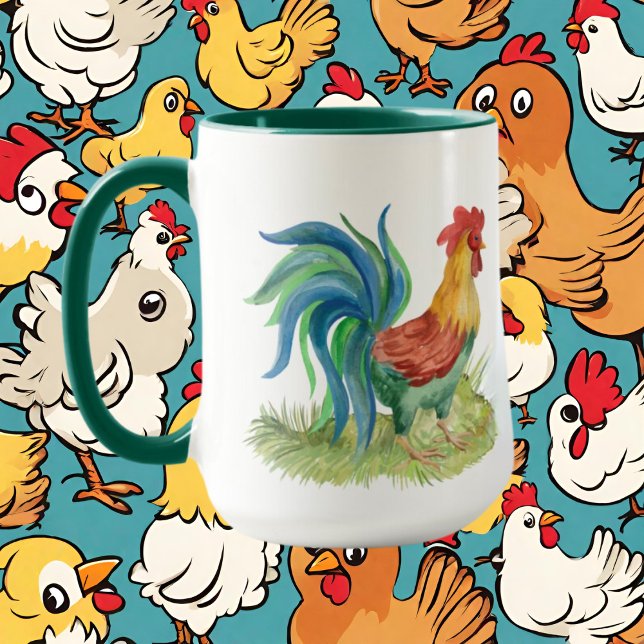 crazy rooster lady add text  mug (Creator Uploaded)
