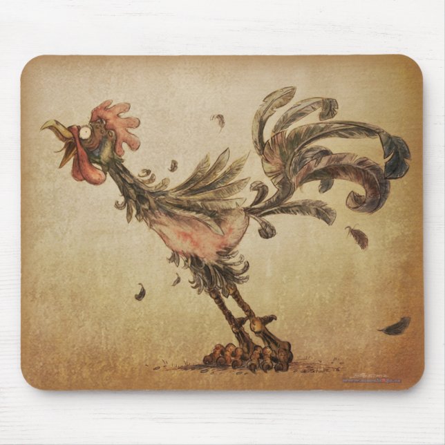 Crazy Rooster Mouse Pad (Front)