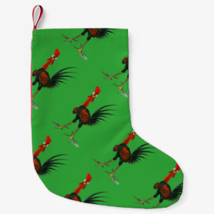 Crazy Rooster Small Christmas Stocking