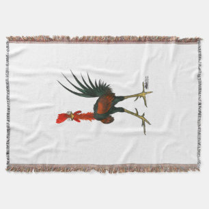 Crazy Rooster Throw Blanket