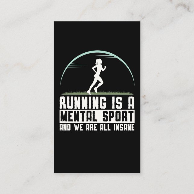Crazy Running Wife Triathlon Girl Humour Business Card (Front)