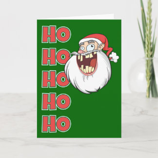 Crazy Santa Claus Laughing Holiday Card