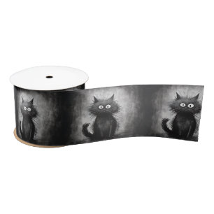 Crazy Scruffy Alley Cat Satin Ribbon