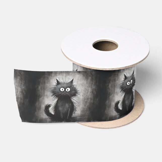 Crazy Scruffy Alley Cat Satin Ribbon (Spool)