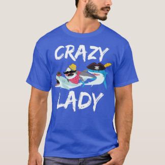 Crazy Shark Lady  T-Shirt