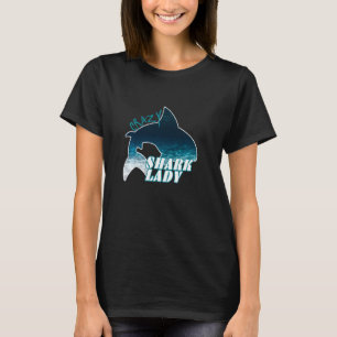 Crazy Shark Lady White Shark Lover Mommy Shark T-Shirt