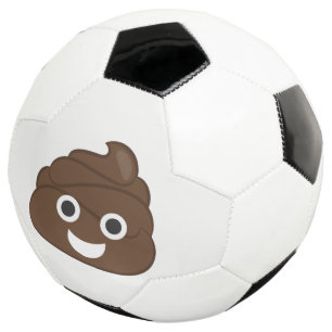Crazy Silly Brown Poop Emoji Soccer Ball