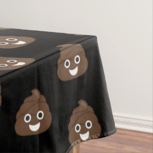 Crazy Silly Brown Poop Emoji Tablecloth